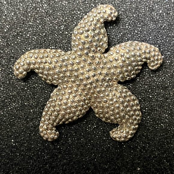 Set Vintage Starfish Pin + matching Earrings, SS 925 Mex TH 80/90, tot. Wt.36.5g - Picture 10 of 15